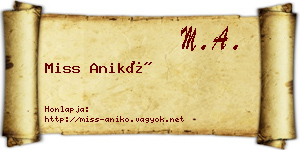 Miss Anikó névjegykártya
